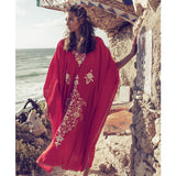 Women's Embroidered Long Summer Dress Kaftan Plus Size Women