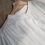 Women's Solid White Kimono Long Sleeve Ankle Length Shirts Dress a2cfashion