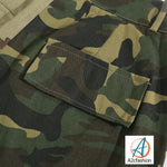 Isa- Army Green & Olive Camouflage Split Cargo Pants(A2cfashion)