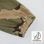 Isa- Army Green & Olive Camouflage Split Cargo Pants(A2cfashion)