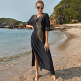 Women's Batwing Sleeve Summer Beachwear kaftan Maxi Dress