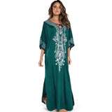 Women's Batwing Sleeve Summer Beachwear kaftan Maxi Dress