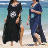 Women's Summer Kaftan Beach Wear Cotton Dress Plus Size