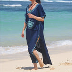 Women's Summer Kaftan Beach Wear Cotton Dress Plus Size