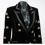 Dolce- Velvet Embroidery Blazer Coat (A2cfashion)