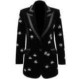 Dolce- Velvet Embroidery Blazer Coat (A2cfashion)