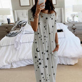 Women's Cotton Tunic Women Casual Streetwear Maxi Dress