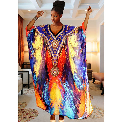 Women's Kaftan Batwing Sleeve Side Split Summer Dress For Women