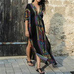 Women's Embroidered Long Summer Dress Kaftan Plus Size Women