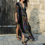 Women's Embroidered Long Summer Dress Kaftan Plus Size Women