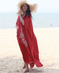 Women's Embroidered Long Summer Dress Kaftan Plus Size Women