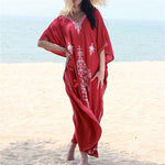 Women's Embroidered Long Summer Dress Kaftan Plus Size Women