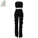 Lucy - 2 Piece Ruffle Pant Sets (a2cfashion)