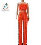 Lucy - 2 Piece Ruffle Pant Sets (a2cfashion)