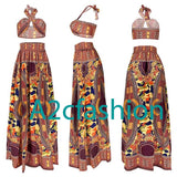 Lila - Polyester 2 Pcs set summer african dress(a2cfashion)