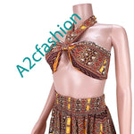 Lila - Polyester 2 Pcs set summer african dress(a2cfashion)