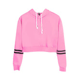 Women Printed Korean High-waisted Navel Sportswear Hooded Sweater