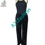 Women's elastic waist pants black