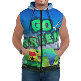 Custom Design AOP Go Green Sleeveless Hoodie