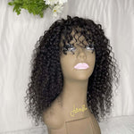 Virgin human hair curly wig