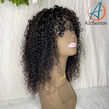 beautiful bang curly virgin wig hair