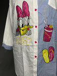 Daisy Duck Cartoon shirt/women's shirt/women's top/white and blue shirt/white shirt/blues strip shirt