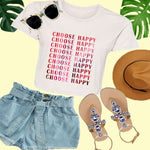 Choose Happy Women Crop Top Tee (A2cfashion)