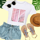 Choose Happy Women Crop Top Tee (A2cfashion)