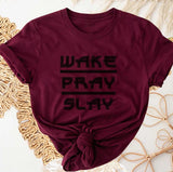 pod maroon wake pray slay shirt