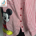 Outerwear blouse shirt - minnie mousse blouse -Red stripe shirt