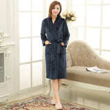 SPA Soft Warm Coral Fleece Long Bathrobe