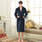 SPA Soft Warm Coral Fleece Long Bathrobe