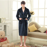 SPA Soft Warm Coral Fleece Long Bathrobe