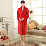 SPA Soft Warm Coral Fleece Long Bathrobe