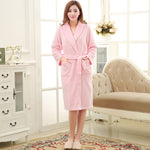 SPA Soft Warm Coral Fleece Long Bathrobe