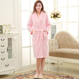 SPA Soft Warm Coral Fleece Long Bathrobe