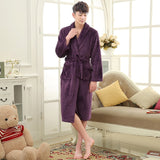 SPA Soft Warm Coral Fleece Long Bathrobe