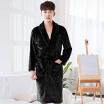 SPA Soft Warm Coral Fleece Long Bathrobe