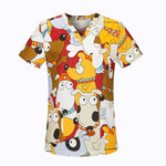 Cotton Cartoon Print Spa Uniform