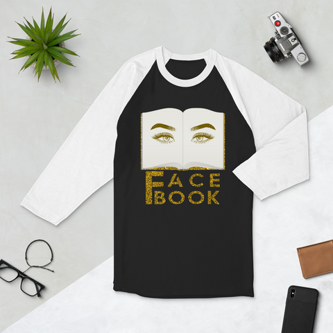 Face Book 3/4 sleeve raglan shirt