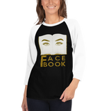 Face Book 3/4 sleeve raglan shirt