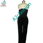sequined pant,Women's elastic waist pants black